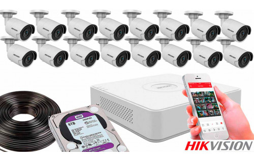 Комплект видеонаблюдения на 16 камер для улицы 8mp IP